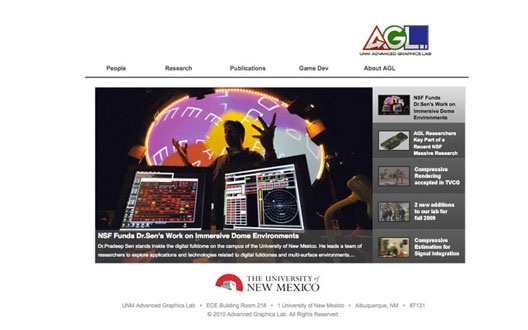 
				<table>	
					<tr>
						<td class='portTip'>
							Developed the whole front end for the <a href='http://agl.unm.edu/' target='_blank'>Advanced Graphics Lab</a>. Including listing publications, research areas, programs and classes in the lab. <br/><br/>
						</td>
					</tr>
					<tr>
						<table>	
							<tr>
								<td class='bold'>
									Languages:
								</td>
								<td class='portTip'>
									PHP, JavaScript, CSS and HTML.
								</td>
							</tr>
							<tr>
								<td class='bold'>
									Libraries: 
								</td>	
								<td class='portTip'>
									jQuery.
								</td>	
							</tr> 
							<tr>	
								<td class='bold'>
									Tools: 
								</td>
								<td class='portTip'>
									Photoshop.
								</td>	
							</tr> 
						</table>
					</tr>	
				</table>